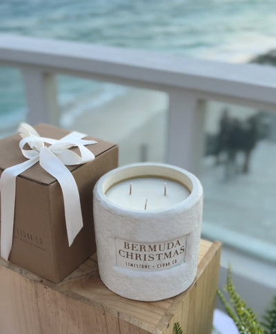 Bermuda Christmas - XL limestone vessel